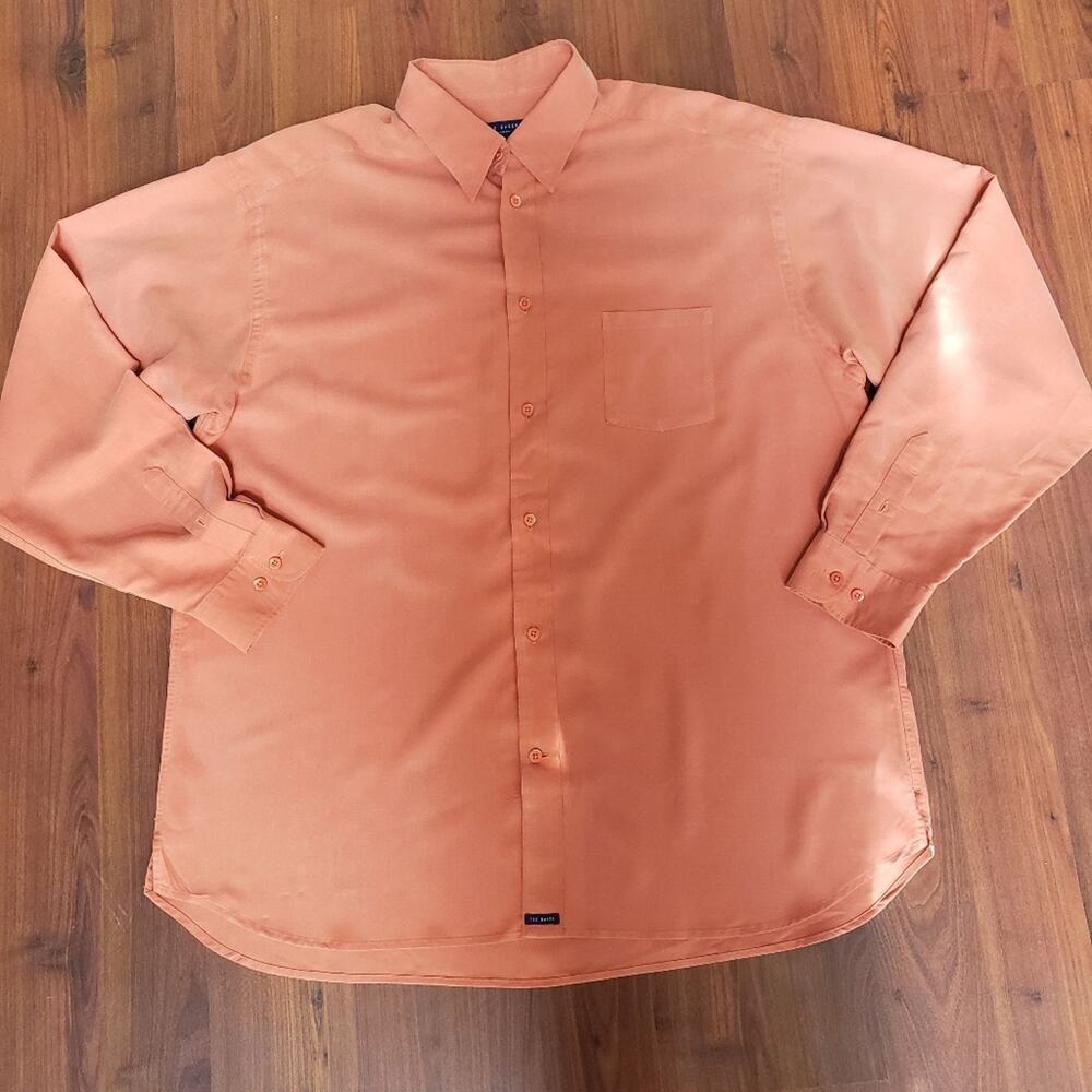 TED BAKER LONDON ORANGE BUTTON DOWN SIZE XL(5)